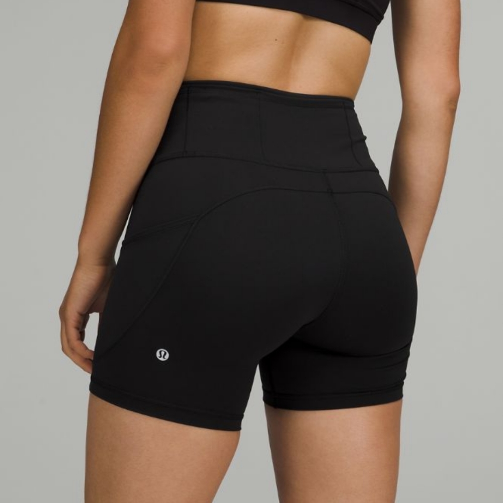 Lululemon Fast and Free Biker Black Shorts 8